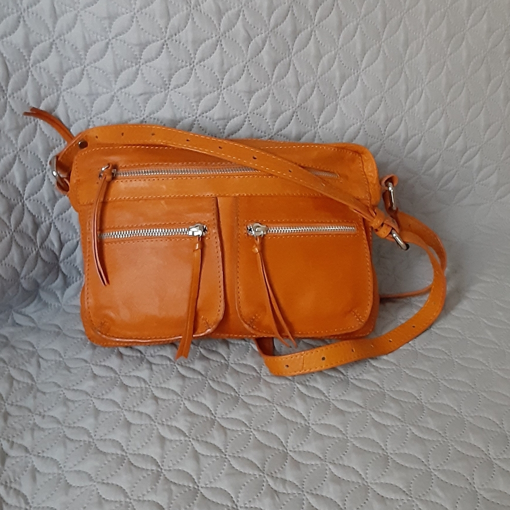 Orange Leather Crossbody Bag - Stylish Everyday Women’s Bag